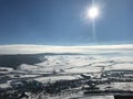 Rupea city, covered with snow