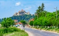 Rupea Fortress, Transylvania, Romania: Street view of the medieval fortress of the city in Transylvania historic region of Romania Royalty Free Stock Photo