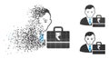 Dissolving Dotted Halftone Rupee Accounter Icon with Face