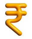 Rupee Currency 3D symbol, Money INR sign 3D