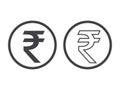 Rupee Currency Icon Isolated on white background.