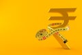 Rupee currency symbol with centimeter Royalty Free Stock Photo