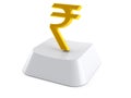 Rupee currency symbol on computer key Royalty Free Stock Photo