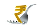 Rupee currency symbol with fork