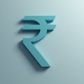 Rupee Currency symbol in Wall. 3D Rendering Illustration