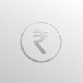 Rupee icon with gradients and shadows. Vector illustration