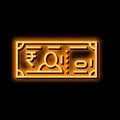 rupee rs neon glow icon illustration Royalty Free Stock Photo