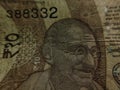 10 rupees new note, Indian currency, RBI printed on the side of the Gandhi& x27;s glasses