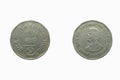 2 rupes Indian coin, behind subhas chandra bose, studio shot Royalty Free Stock Photo