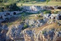 Rupestrian church along the canyon carved by the Gravina River where lies Matera, Basilicata, Italy Royalty Free Stock Photo