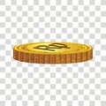 Rupiah coin symbol with golden