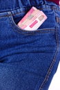 Rupiah Money in Jeans Pocket