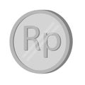 Rupiah Silver Coin isolated on white