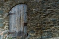 RUPIT, CATALONIA, SPAIN April 2016: ancient wooden door