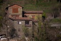 RUPIT, CATALONIA, SPAIN April 2016: A view of brutal rustic houses in medieval town