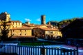 RUPIT, CATALONIA, SPAIN April 2016: A view of the brutal rustic medieval houses of Rupit