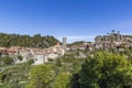 RUPIT, SPAIN - OCTOBER 29, 2017: View of medieval Rupit village in the county of Osona, Catalonia, Spain