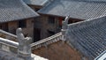 Ancient Chinese Houses and Courtyards with Grey Green Tile Roofs Royalty Free Stock Photo