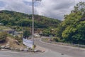 Rural area with road to parking lot of Art Valley