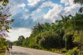 Rural asphalt road in Thailand province