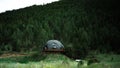 Rural beautiful domed house in the green woods in the highlands Royalty Free Stock Photo