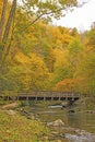 Rural Bridge in a Fall Forest Royalty Free Stock Photo