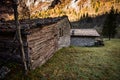 Rural building in a mountain village Valtellina Italy Royalty Free Stock Photo