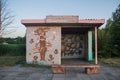 Rural bus stop shelter near village Royalty Free Stock Photo