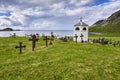 Rural cemetery in autumn in Norway, Scandinavia