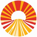 Rural China Inspired Sun Logo With Linear Simplicity Royalty Free Stock Photo