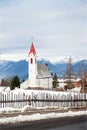 The rural church in alpine village