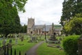 Rural church and grave stones Royalty Free Stock Photo