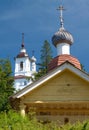 Rural church steeples Royalty Free Stock Photo