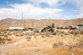 A rural cityscape of the California ghost town of Randsburg, a former gold mining town in