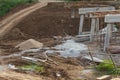 Rural construction of concrete bridges Royalty Free Stock Photo