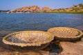 Coracle boats at Hampi