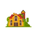 Rural cottage, countryside building vector Illustrations isolated on a white background