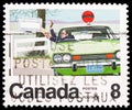 Rural delivery by car, Centenary of Canadian Letter Carrier Delivery Service serie, circa 1974
