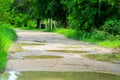 Rural dirt roads are flooded during the rainy season Royalty Free Stock Photo