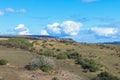 Rural Dry Winter Vegetation Blue Cloudy Sky Wilderness Landscap Royalty Free Stock Photo