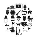 Rural economy icons set, simple style Royalty Free Stock Photo