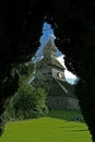 Rural English scene with unusual Church and Swans, west midlands, uk Royalty Free Stock Photo