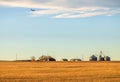 A rural farm homestead on a harvested field on the Coloradan Prairies