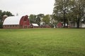 Rural farm house barn green grass