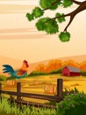 Rural farm landscape with