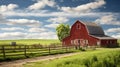 rural farm red barn Royalty Free Stock Photo