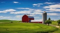 rural farm with silo Royalty Free Stock Photo