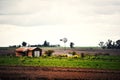 Rural farm and windmill in Entre Rios, Argentina Royalty Free Stock Photo