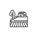 Rural farmhouse line icon Royalty Free Stock Photo