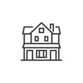 Rural farmhouse line icon